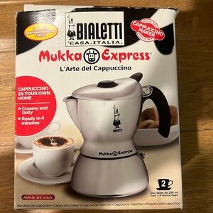 Bialetti Mukka Express F42 2 Cup Cappuccino Maker—with Box—as seen picture.